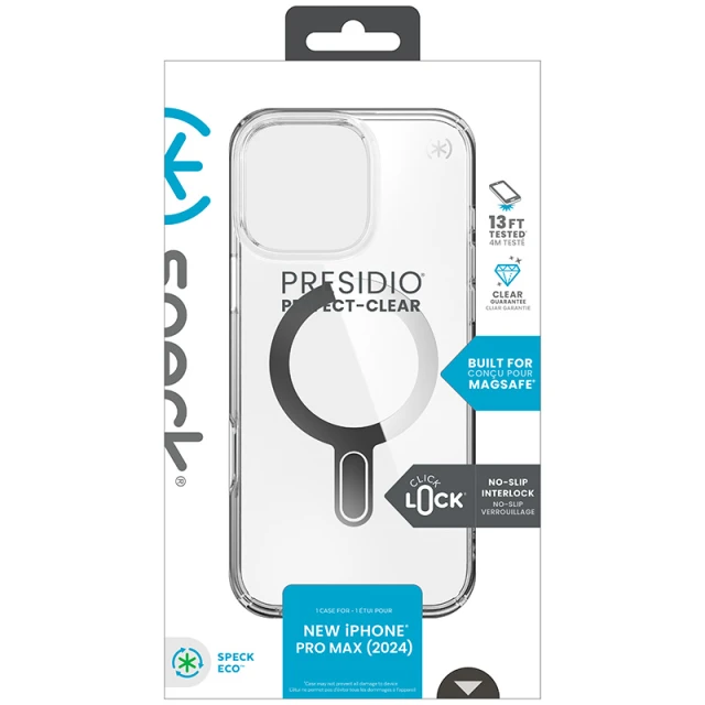 Чехол Speck Presidio Perfect-Clear ClickLock для iPhone 16 Pro Max Clear Chrome with MagSafe (150727-3199)