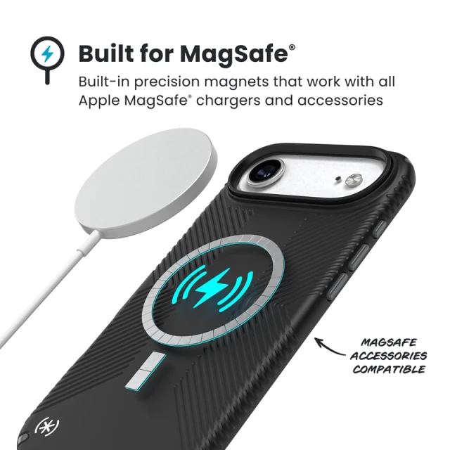 Чохол Speck Presidio2 Grip для iPhone 17 Air Black / Slate Grey / White with MagSafe (150967-D143)