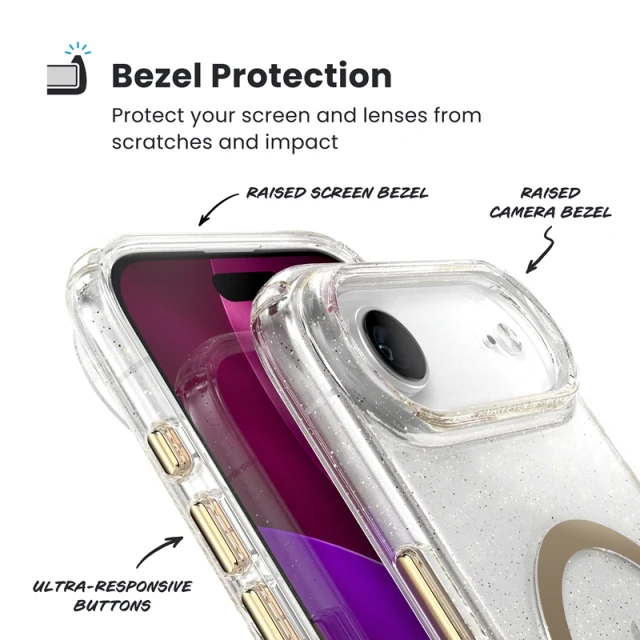 Чохол Speck Presidio Lux для iPhone 17 Air Glitter / Gold Metallic with MagSafe (150969-9221)