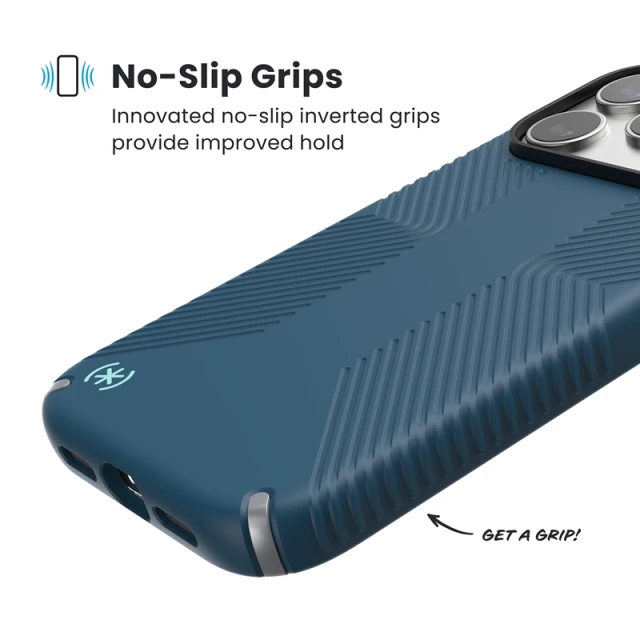 Чехол Speck Presidio2 Grip для iPhone 17 Pro Deep Sea/Silver Metallic with MagSafe (150976-3261)