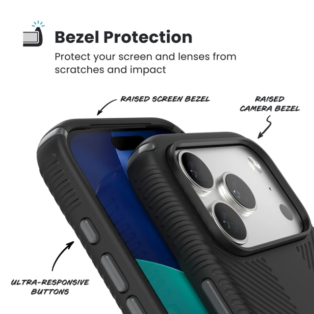 Чохол Speck Presidio2 Grip ClickLock для iPhone 17 Pro Black / Slate Grey / White with MagSafe (150977-D143)