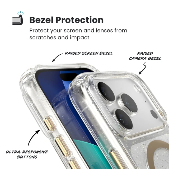 Чохол Speck Presidio Lux для iPhone 17 Pro Glitter / Gold Metallic with MagSafe (150978-9221)