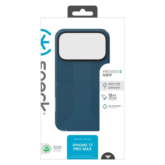 Чохол Speck Presidio2 Grip для iPhone 17 Pro Max Deep Sea/Silver Metallic with MagSafe (150985-3261)