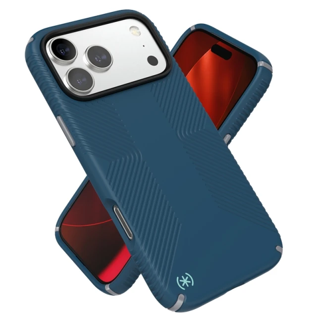 Чохол Speck Presidio2 Grip для iPhone 17 Pro Max Deep Sea/Silver Metallic with MagSafe (150985-3261)