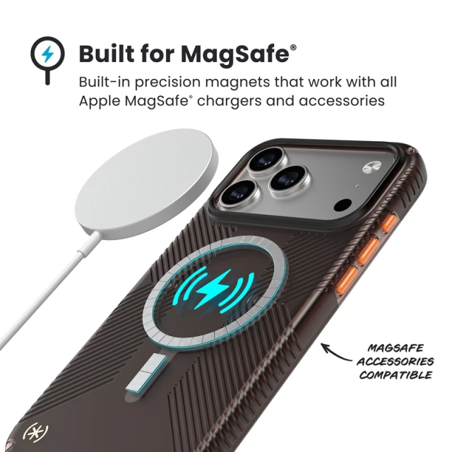 Чохол Speck Presidio Lux Grip для iPhone 17 Pro Max Luxury Shade Matte / Orange with MagSafe (151005-3262)