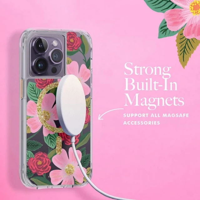 Чохол Rifle Paper Clear для iPhone 14 Pro Rose Garden with MagSafe (RP049234)