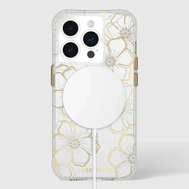 Чохол Case-Mate Floral Gems для iPhone 15 Pro Gold with MagSafe (CM051416)