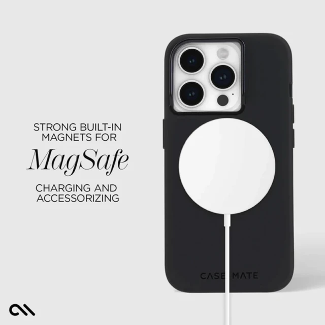 Чехол Case-Mate Silicone для iPhone 15 Pro черный with MagSafe (CM051468)