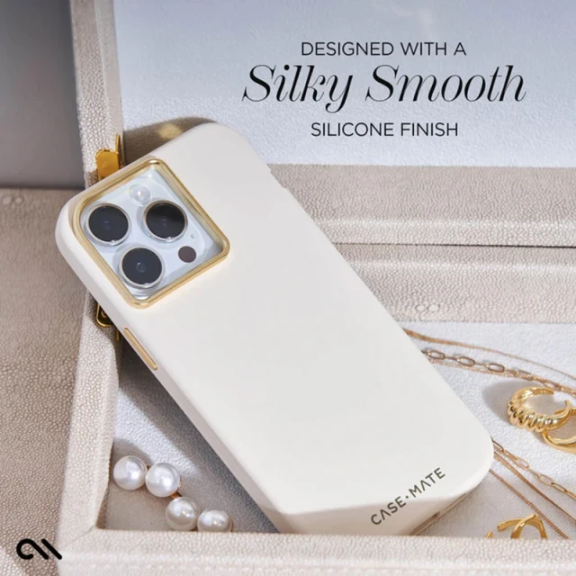 Чохол Case-Mate Silicone для iPhone 15 Pro бежевий with MagSafe (CM051470)