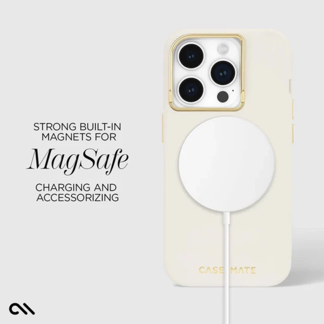 Чохол Case-Mate Silicone для iPhone 15 Pro бежевий with MagSafe (CM051470)