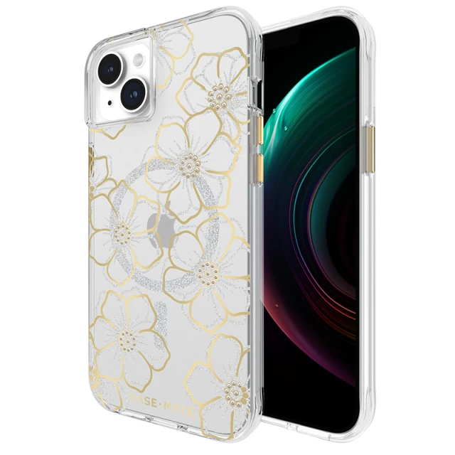 Чохол Case-Mate Floral Gems для iPhone 15 Plus Gold with MagSafe (CM051510)