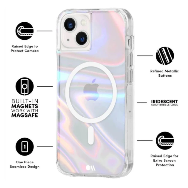 Чохол Case-Mate Soap Bubble для iPhone 15 Plus Iridescent with MagSafe (CM051514)