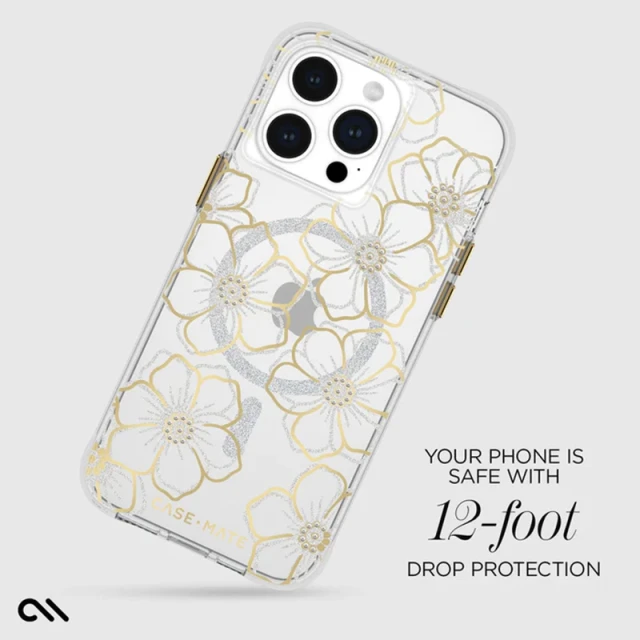 Чохол Case-Mate Floral Gems для iPhone 15 Pro Max Gold with MagSafe (CM051604)