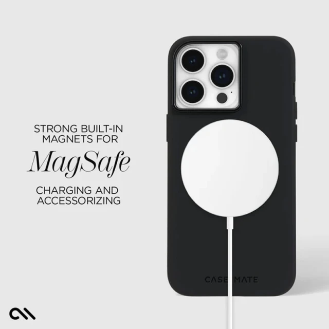 Чохол Case-Mate Silicone для iPhone 15 Pro Max чорний with MagSafe (CM051656)