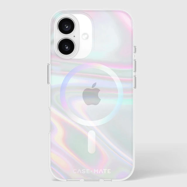 Чехол Case-Mate Soap Bubble для iPhone 16 Iridescent with MagSafe (CM054330)