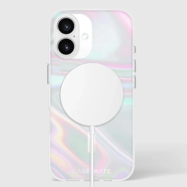 Чехол Case-Mate Soap Bubble для iPhone 16 Iridescent with MagSafe (CM054330)