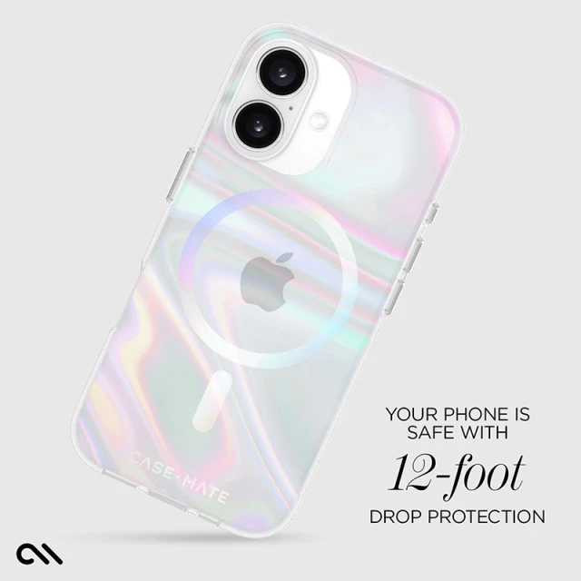 Чехол Case-Mate Soap Bubble для iPhone 16 Iridescent with MagSafe (CM054330)