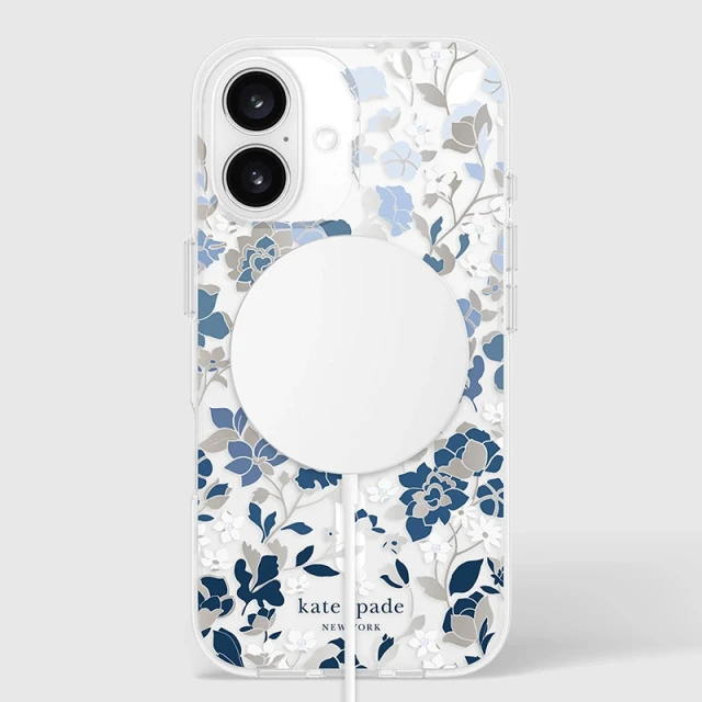 Чехол Kate Spade New York Protective Gems для iPhone 16 Flowerbed Blue (KS054338)