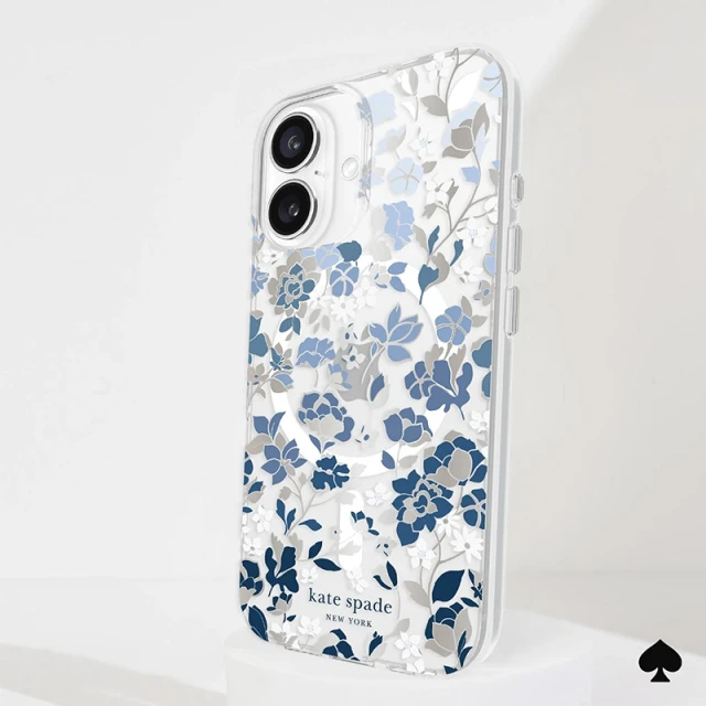 Чехол Kate Spade New York Protective Gems для iPhone 16 Flowerbed Blue (KS054338)