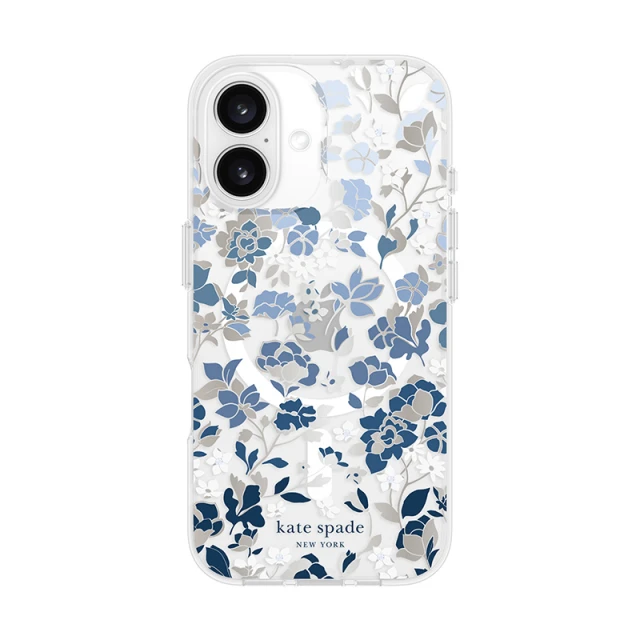 Чехол Kate Spade New York Protective Gems для iPhone 16 Flowerbed Blue (KS054338)