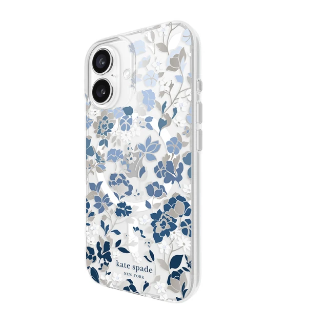 Чехол Kate Spade New York Protective Gems для iPhone 16 Flowerbed Blue (KS054338)