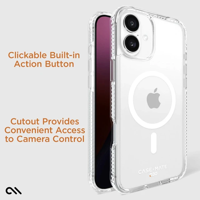 Чохол Case-Mate Tough D3O для iPhone 16 Plus Clear with MagSafe (CM054370)