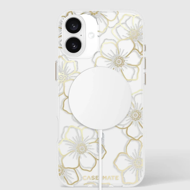 Чохол Case-Mate Floral Gems для iPhone 16 Plus Gold with MagSafe (CM054374)
