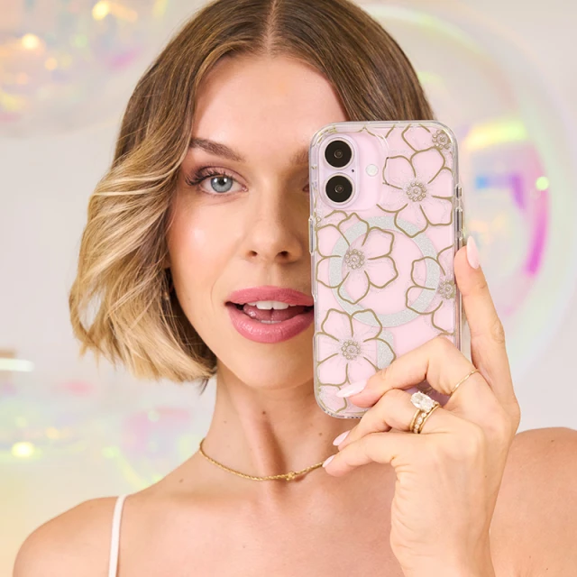 Чохол Case-Mate Floral Gems для iPhone 16 Plus Gold with MagSafe (CM054374)