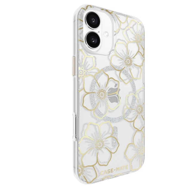 Чохол Case-Mate Floral Gems для iPhone 16 Plus Gold with MagSafe (CM054374)