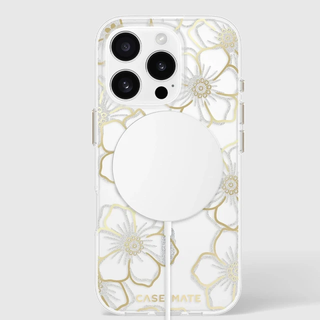 Чехол Case-Mate Floral Gems для iPhone 16 Pro Gold with MagSafe (CM054416)