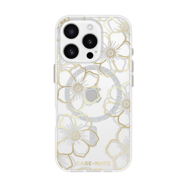 Чехол Case-Mate Floral Gems для iPhone 16 Pro Gold with MagSafe (CM054416)