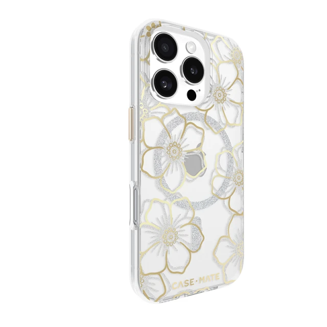 Чехол Case-Mate Floral Gems для iPhone 16 Pro Gold with MagSafe (CM054416)