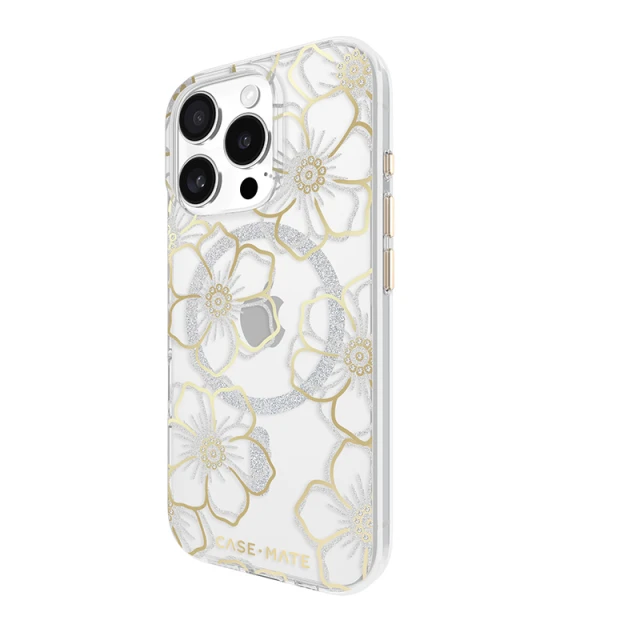 Чехол Case-Mate Floral Gems для iPhone 16 Pro Gold with MagSafe (CM054416)