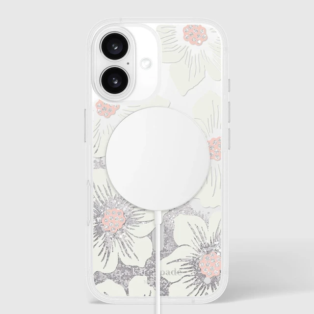 Чохол Kate Spade New York Liquid Glitter для iPhone 16 Hollyhock Floral (KS054600)