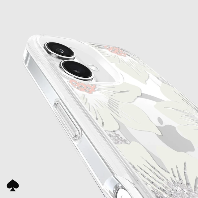 Чохол Kate Spade New York Liquid Glitter для iPhone 16 Hollyhock Floral (KS054600)