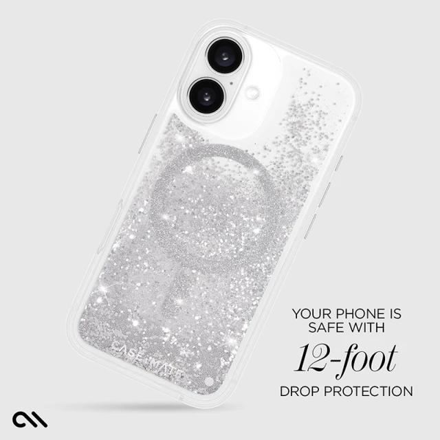 Чохол Case-Mate Waterfall для iPhone 16 Silver with MagSafe (CM054596)