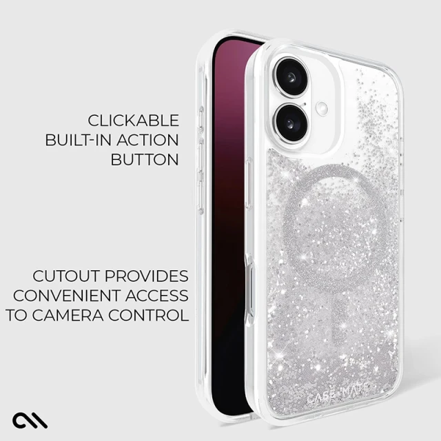 Чохол Case-Mate Waterfall для iPhone 16 Silver with MagSafe (CM054596)