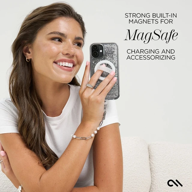 Чохол Case-Mate Waterfall для iPhone 16 Silver with MagSafe (CM054596)
