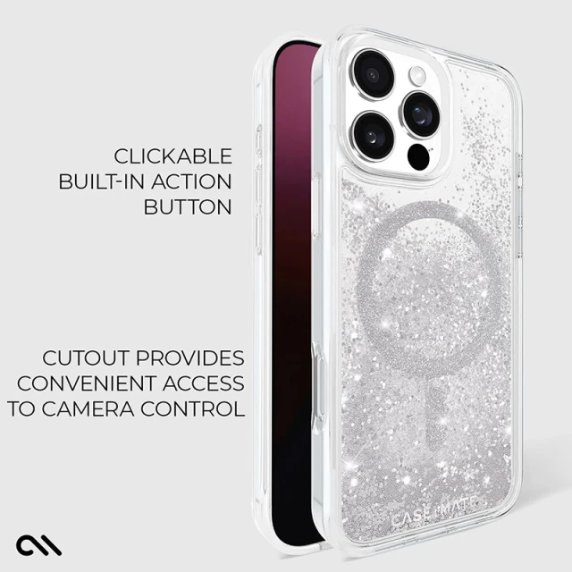 Чохол Case-Mate Waterfall для iPhone 16 Pro Max Silver with MagSafe (CM054612)