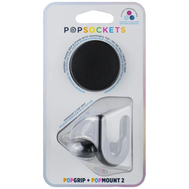 Автотримач Popsockets Car Vent 2 + PopGrip Black (805925)