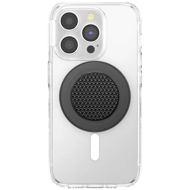 Тримач Popsockets Round Aluminum Triangle Knurl Grip MagSafe Black (807392)