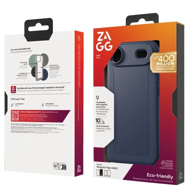 Чехол ZAGG Luxe Snap для iPhone Air Темно-синий with MagSafe (702318833)