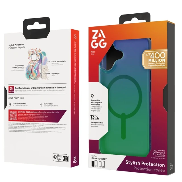Чохол ZAGG Milan Snap для iPhone 17 Multicolor with MagSafe (702319012)