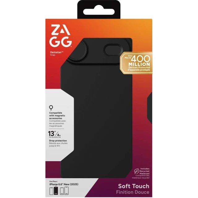 Чехол ZAGG Manhattan Snap для iPhone Air Black with MagSafe (702319065)