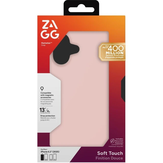 Чохол ZAGG Manhattan Snap для iPhone 17 Рожевий with MagSafe (702319076)