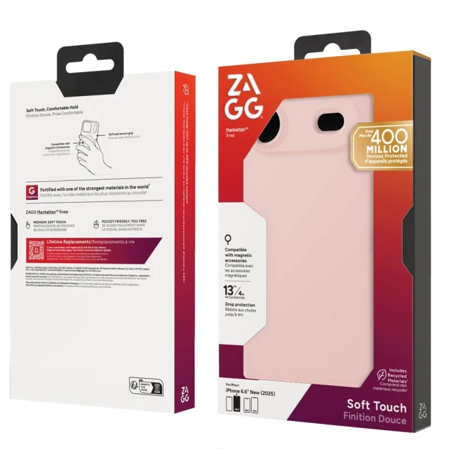 Чохол ZAGG Manhattan Snap для iPhone Air Pink with MagSafe (702319077)