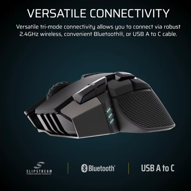 Миша Corsair IRONCLAW SE бездротова / дротова ігрова 2.4 GHz Bluetooth USB-C Black (840440499916)