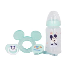 Набір для немовляти Mickey Mouse пляшка 240ml анатомічний смоцок та гризак (13008)