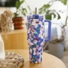Термокубок Quokka Stream 1200 ml зі соломинкою Flower Dusk (40042)