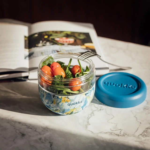 Контейнер для їжі Quokka Bubble Food Jar 770 мл Blue Peonies (40134)